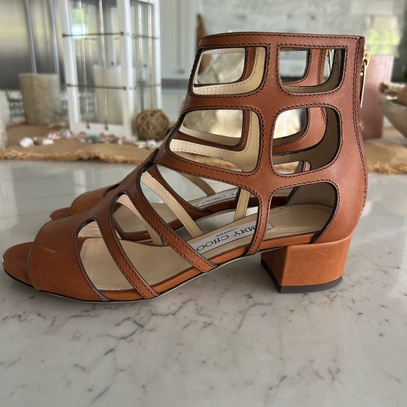 Jimmy Choo Brown Ren Sandals - Picture 4 of 11